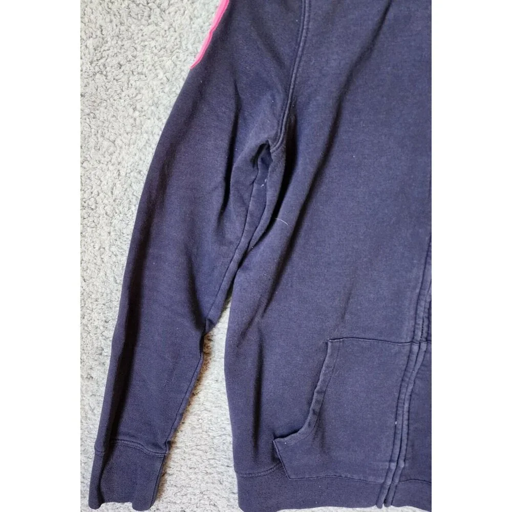 Ralph Lauren Girls Full Zip Hoodie Embroidered Big‎ Pony Logo Blue/Pink Size XL